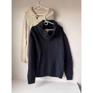 Lot Of 2 TELLURIDE Clothing Men's Sweater Size Large Knit Wool Blend Elbow Patch